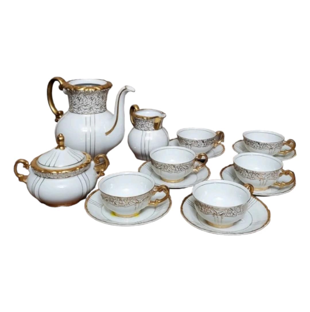 Vintage Seyei 16 Piece Fine Chine Demitasse Set 1030 Japan White