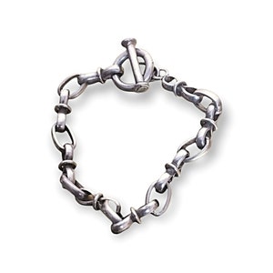 Mexican Sterling Silver Open Link Toggle Unisex Bracelet