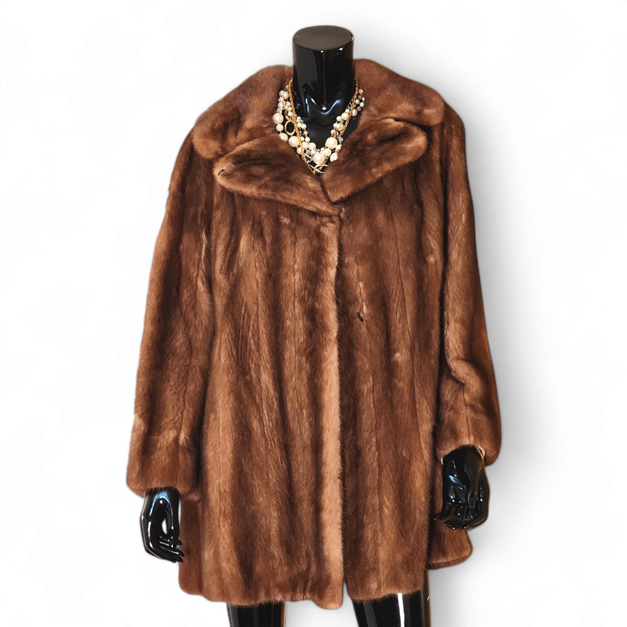 ※あすか※スウィングベル(ブラウン) Hertzberg Furs Autumn Mink Haze Swing Jacket Coat Sz S-M - Etsy