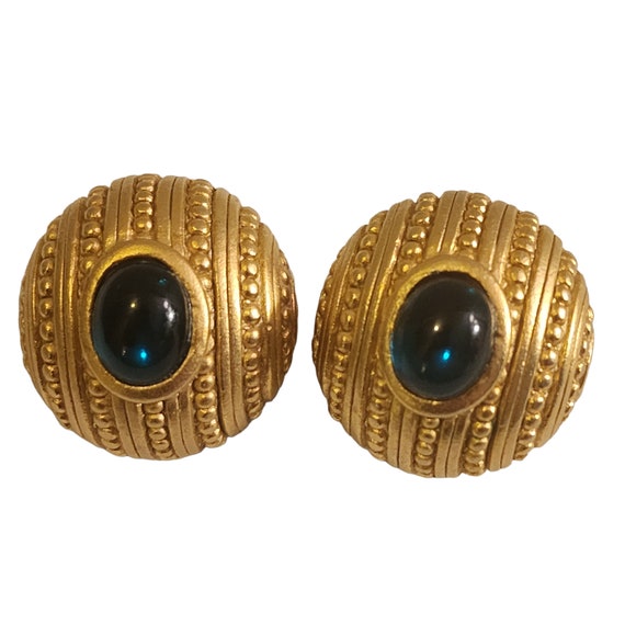 Broche Vintage Boche Bala - Motif Deux Cœurs Gripoix Or - Bijou De Couture Française Occasion