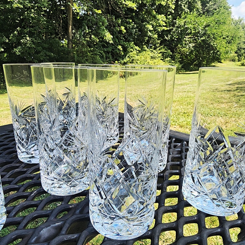 AJKA Csopak Pinwheel Crystal Highball Glasses