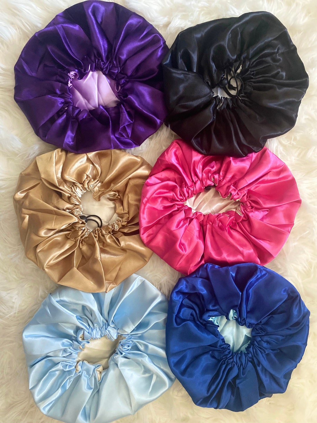 Reversible Pullstring Bonnet - Stylish Hair Protection and Adjustable ...