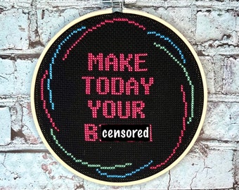 Make today your b*tch finished cross-stitch