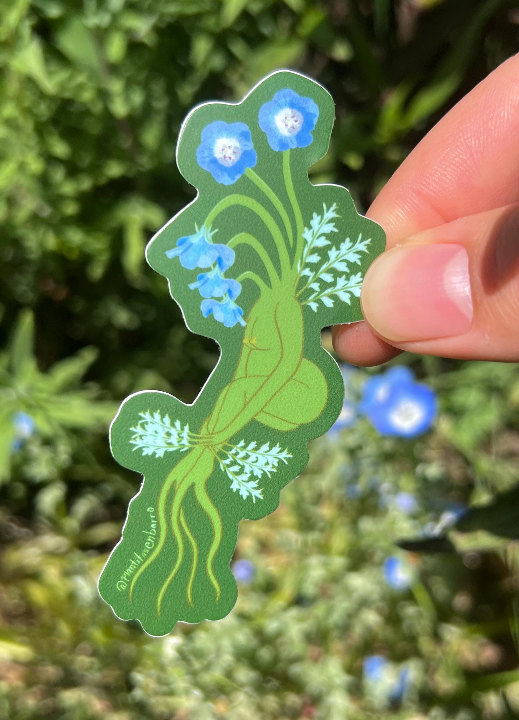 Nemophila menziesii 3 inch vinyl sticker