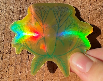 Yarrow holographic vinyl sticker, native plants, California native