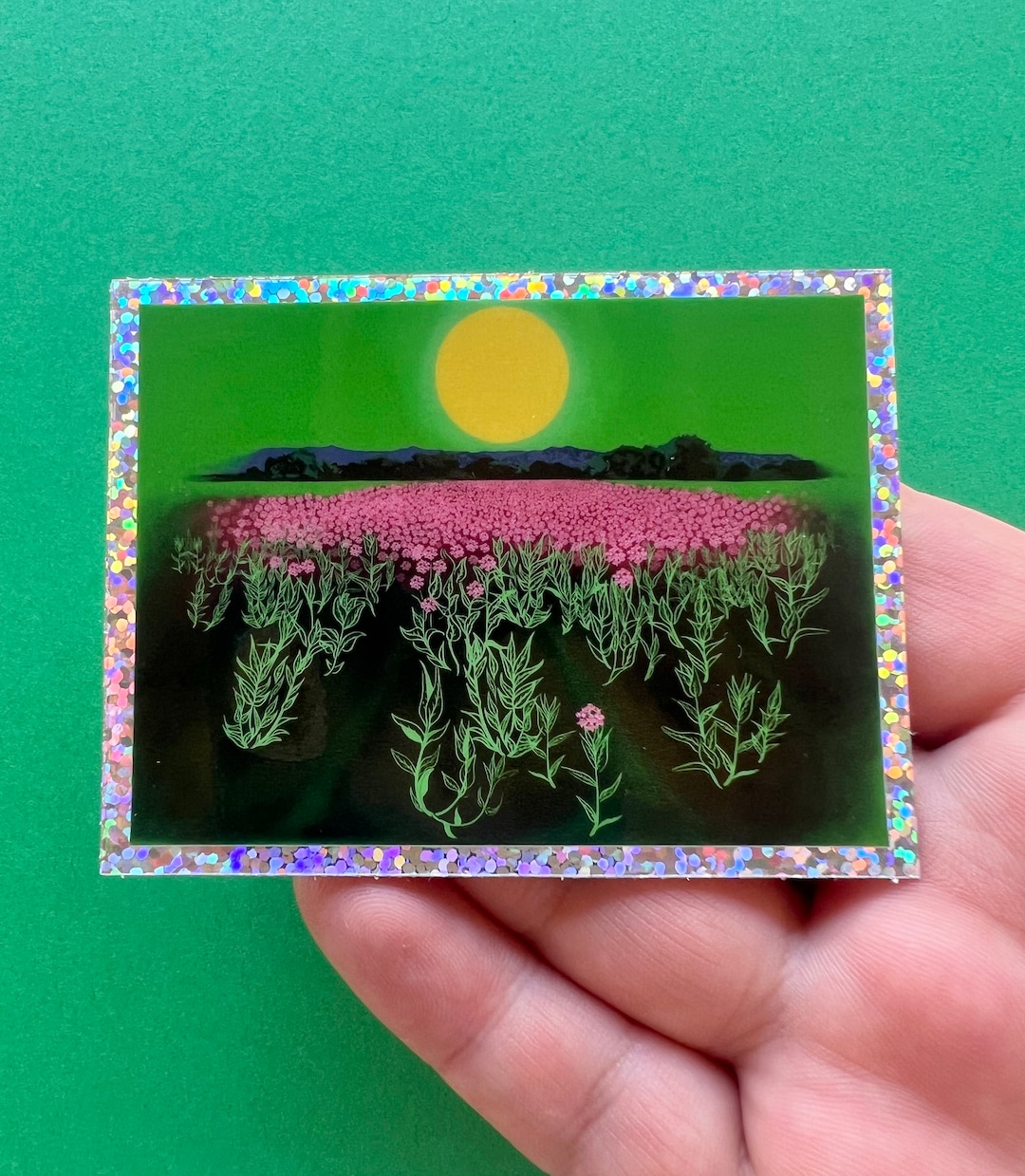 Showy Milkweed Field at Hedgerow Farms | Glitter Sticker | 3 Inch ...