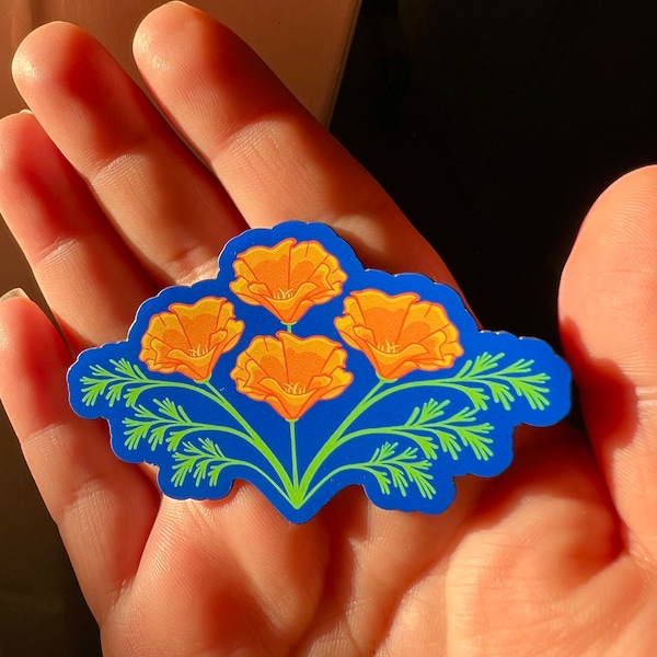 California poppy magnet—3 inch wide