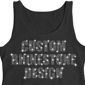 Women's Custom Rhinestone Tanktop - Women's Rhinestone Tank Top - Custom Bling Tanktop - Women's Rhinestone Racerback Tanktop - Custom Bling