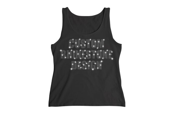 Women's Custom Rhinestone Tanktop - Women's Rhinestone Tank Top - Custom Bling Tanktop - Women's Rhinestone Racerback Tanktop - Custom Bling