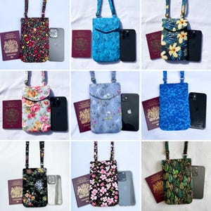 Handytasche, handgefertigte Crossbody-Smartphonetasche, Reisepasstasche, Handytasche mit verstellbarem Riemen