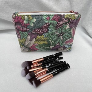 Borsa per il trucco in cotone e lino con stampa a farfalla, borsa per cosmetici, astuccio da viaggio, regalo per adolescente, regalo per lei, regalo per, regalo per la mamma