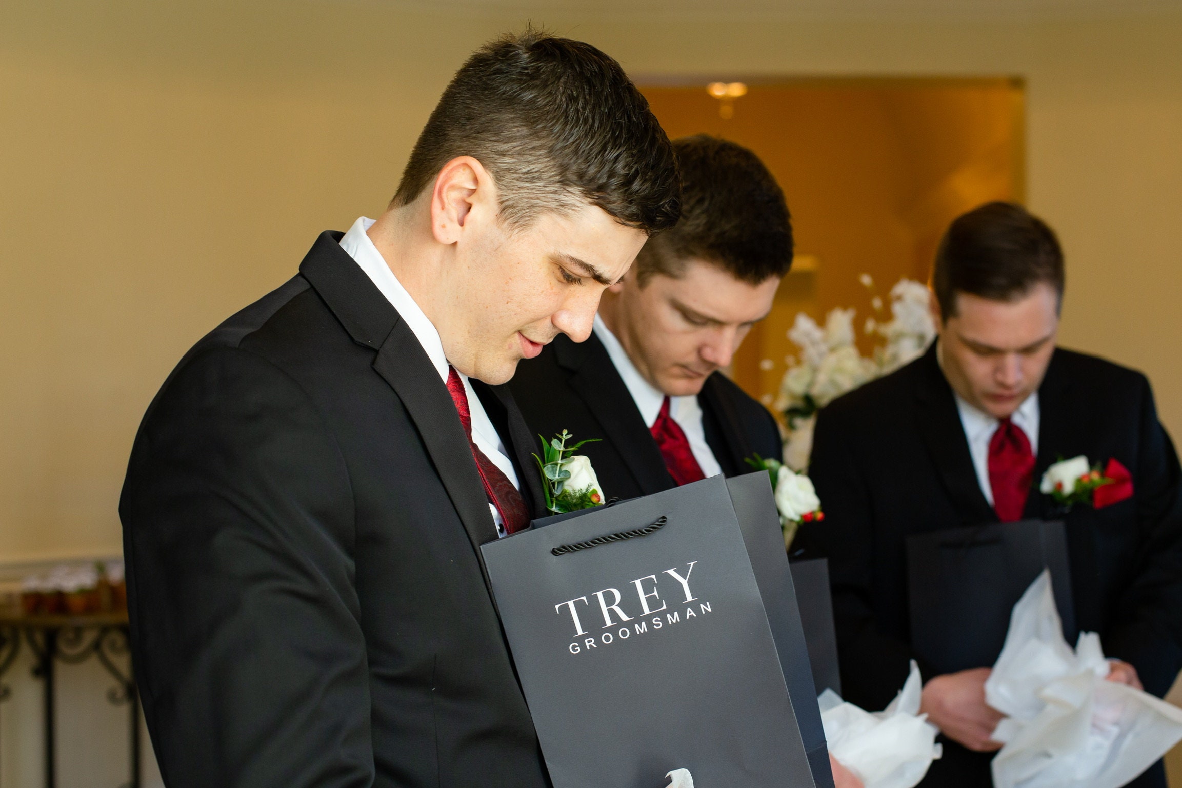 Personalized Wedding Bags - Luxury Proposal Bags - Black - Groom and Groomsmen Gift Bags - Large - 4 sizes