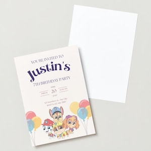 Paw-ty Patrol Birthday Invitation~EDITABLE