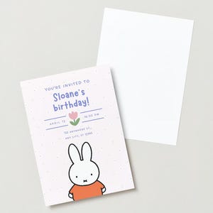 Miffy Birthday Invitation~EDITABLE