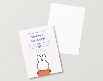 Miffy Birthday Invitation~EDITABLE