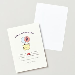 Pikachu Balloon Birthday Invitation~EDITABLE
