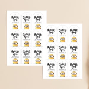 Etiquetas para lembrancinhas de aniversário dos Minions ~EDITÁVEL