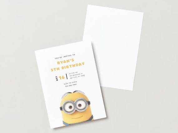 Minion Birthday Invitation~EDITABLE