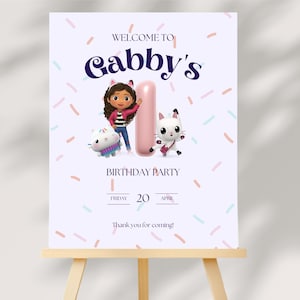 Gabby's Dollhouse Birthday Welcome Sign~EDITABLE