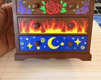 ACOTAR Inspired Mini Dresser | Night Court Jewelry Box, Velaris Decor (3D Printed)