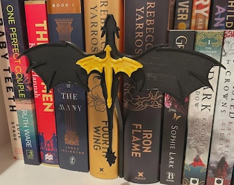 Fourth Wing Dragon Crest Bookshelf Insert | Violet Sorrengail Tattoo Inspired | Dragon Rider Decor | Fantasy Bookish Shelf | Basgiath Gift