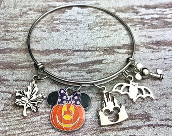 Minnie/Mickey Pumpkin Charm Bracelet/Disney Inspired