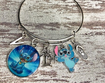 Pulsera con dijes de Lilo y Stitch/Joyería inspirada en Disney