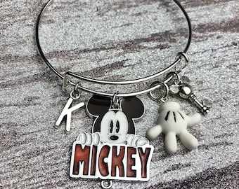 Pulsera con dije de Mickey/Minnie Mouse/Joyería inspirada en Disney
