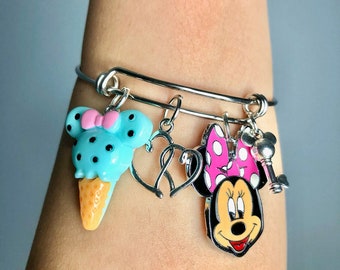 ミニーマウス アイスクリームチャーム バングルブレスレット