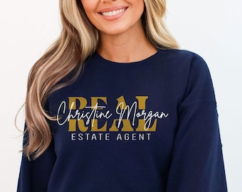 Custom Real Estate Agent Sweatshirt - Personalized Realtor Name Hoodie - Realtor Apparel  Gift - Real Estate Crewneck - Realtor Life Gift