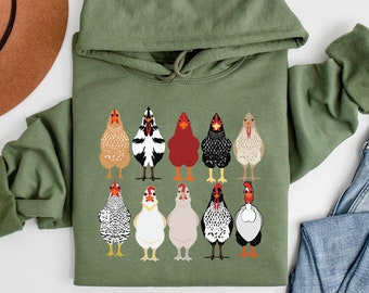 Sweat-shirt poulet - cadeau drôle pour amateur de poulet - sweat à capuche fermier - sweat-shirt ou sweat à capuche maman poulet - sweat à capuche volaille - cadeau maman poulet