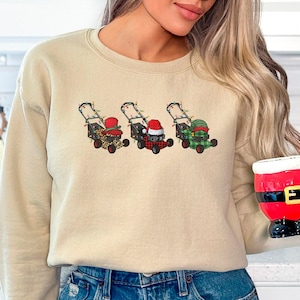 Felpa natalizia "Tagliaerba", maglione natalizio per amanti del giardinaggio, felpa natalizia "Tagliaerba", maglione natalizio per giardinaggio, regali di Natale unisex