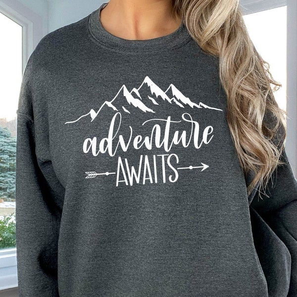 Adventure Awaits, Adventure Hoodie, Adventure Awaits Shirt, Hiking Shirt, Adventure Shirts, Nature Lover Gift, Outdoors Shirt, Adventure Tee