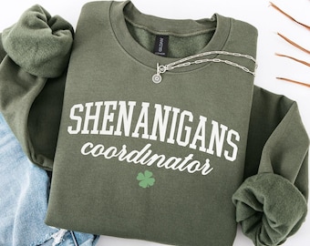 Shenanigans Coordinator Sweatshirt - Teacher Hoodie - Tee For Women - Matching Sweater - Patrick’s Day Gift - Irish Hoodie - Shamrock Hoodie
