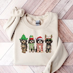 Christmas Shih Tzu Dog Sweatshirt, Cute Christmas Sweater, Dog Mom Christmas Sweatshirt, Christmas Animals Sweatshirt, Xmas Dog Lover Gift