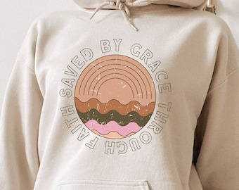 Grace Sweatshirt, Saved by Grace Through Faith Sweatshirt, Christian Sweatshirt, Religious Hoodies, Religious Gifts, Unisex Grace Sweatshirt