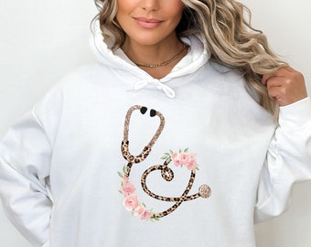 Sweatshirt verpleegkundige stethoscoop, student verpleegkunde sweatshirts, cadeau toekomstige verpleegkundige, cadeau verpleegkundige, verpleegkundige ronde hals, cadeau verpleegkundige week