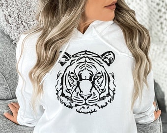 Tiger Sweatshirt, Tiger Hoodie, Custom Tiger Sweatshirt, Tiger T Shirt, Tiger Shirt, Tiger Eye, Year of The Tiger, Tiger's Eye, Tiger Print