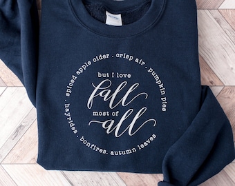 Maar ik hou vooral van de herfst sweater, schattige herfst grafische hoodie, herfstthema trui, herfstoutfit dames, herfstliefhebber hoodie, ik hou van herfstcadeau