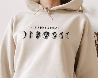 Sweat-shirt phases de lune, sweat à capuche phases de lune, phases de lune, chemise lune, chemise phases de lune, sweat à capuche lune, sweat-shirt lune, phases de lune, chemise lune