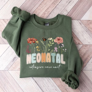Bloemen NICU-sweater - hoodie neonatale verpleegkundige - NICU verpleegkundige waardering cadeau - trui NICU team - cadeau verpleegkundige - cadeau voor neonatale verpleegkundige