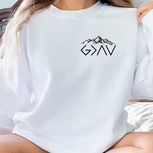 God Is Greater Than The Highs And Lows Sweatshirt, Minimalist Christian Sweater, Religious Hoodie, God Sweatshirt, Jesus Hoodie, Church Gift