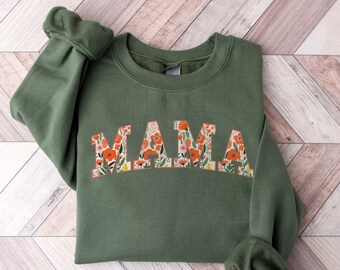 Floral Mama Sweatshirt - Mother's Day Gift - New Mom Gift - Mother's Day Sweatshirt - Mama Crewnecks and Hoodies