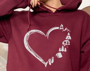 Bluza kempingowa, Szczęśliwy kempingowicz, Prezent kempingowy, Sprzęt kempingowy, Bluza z okrągłym dekoltem, Prezenty kempingowe, Bluza kempingowa rodzinna