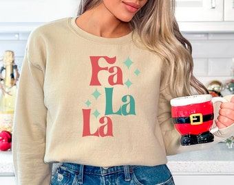 Fa La La Christmas Sweatshirt, Vintage Christmas Hoodie, Women's Holiday Sweater, Cute Christmas Hoodie, Christmas Outfit, Xmas Gift For Her