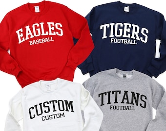 Custom School Sweatshirts, School Mascot Hoodies, Personalized School Sweaters, Team Name Hoodies, Teacher Gift, School Spirit Wear