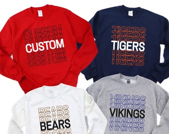 School Spirit Sweatshirts, Custom Team Name Hoodies, School Mascot Hoodies, Gift for Teacher, Custom School Sweaters, School Spirit Gift