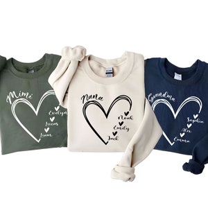 Custom Grandma Sweatshirt with Names - Personalized Grandma Crewneck - Grandma Gift - Mother&#39;s Day Hoodie - Nana Sweatshirt - Gift for Mimi