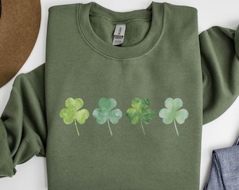 Shamrock Sweatshirt, Lucky Clover Sweatshirt, Lucky Irish Sweatshirt, St. Patrick Sweatshirts, St. Patrick Crewnecks, Gift St. Patrick's