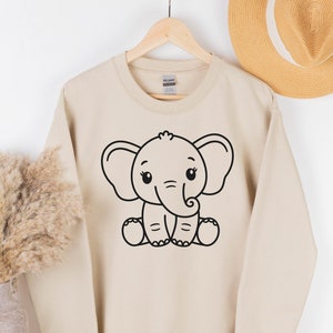 Elephant Sweatshirt, Cute Elephant Shirt, Custom Elephant Hoodie, Trendy Hoodie, Baby Elephant Shirt, Animal Lover Gift, Elephant Gifts